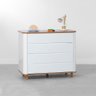 Cômoda Curva Nina 4 Gavetas com Tampo em Cinamomo - Branco Abra Cadabra - 1