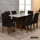 Ver imagem 6 de Kit 4 Capas de Cadeira Jantar Cozinha Lisa com Elástico:Preto
