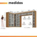 Ver mais imagens de Guarda Roupa Modulado de Canto Closet Madrid 14 Portas Bater 2 Gavetas MDP Madeirado-Off White Maxel