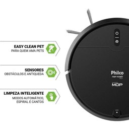 Aspirador de Pó Robô Philco 3 em 1 com Mop Pas23 Antiqueda Bivolt - 4
