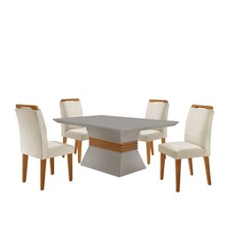 Conjunto Sala de Jantar Mesa e 4 Cadeiras Santorini Espresso Móveis - 2