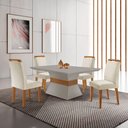 Ver imagem 1 de Conjunto Sala de Jantar Mesa e 4 Cadeiras Santorini Espresso Móveis