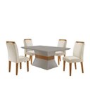Ver imagem 3 de Conjunto Sala de Jantar Mesa e 4 Cadeiras Santorini Yescasa