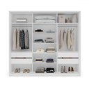 Ver imagem 3 de Guarda-roupa Casal Valência 3 Portas 4 Gavetas Branco/cinza - Politorno