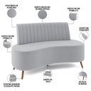 Ver imagem 4 de Sofá Chaise Living 2 Lugares 160cm para Sala Cayman K01 Veludo Cinza - Lyam Decor