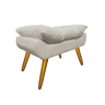 Puff Banco Estofado Decorativo para Quarto Closet Karen Suede Bege - 2
