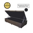 Ver imagem 1 de Base Box Baú Solteirão Luxo Blindado NK Camas Suede Marrom 49x96x203