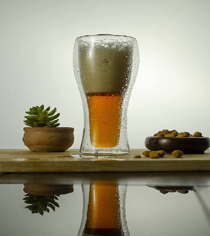 2 copos tulipas de vidro para cerveja com parede dupla Ararajuba 400ml - Ilovecoffee Natureza - 3