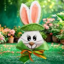 Ver imagem 2 de Kit 2 Pendente Páscoa Coelho Verde para Porta Enfeite 23cm