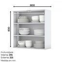 Ver imagem 2 de Armário Aéreo de Cozinha 80 Cm 2 Portas com Vidro Amy Casa 812