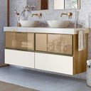 Ver imagem 1 de Conjunto 02 Balcoes Para Banheiro Cj14 Carvalho Off White