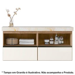 Conjunto 02 Balcoes Para Banheiro Cj14 Carvalho Off White - 10