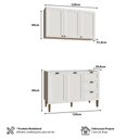 Ver imagem 4 de Cozinha Modulada Aurora Provençal 120cm Conjunto Clássico Cor:branco