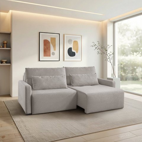 Sofá Retrátil e Reclinável em 5 Estágios com Almofadas Decorativas Vênus Espresso Móveis