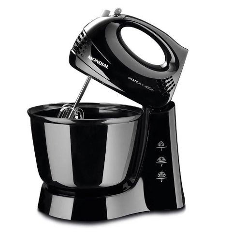 Batedeira Mondial B-44 Pratica Black 400w 3 Velocidades