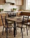 Ver imagem 3 de Kit 6 Cadeiras de Jantar ou Cozinha Tubular Preto Bless Tubo 1" Suede Bege Epóxi Premium