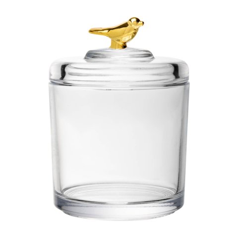 Pote com Tampa Golden Bird 8,5x8,5x11,5cm