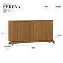Ver imagem 3 de Buffet Aparador Curvo em MDF 4 Portas 160cm com Pés em Madeira Maciça Serena