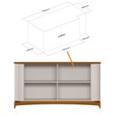 Ver imagem 5 de Buffet Aparador Curvo em MDF 4 Portas 160cm com Pés em Madeira Maciça Serena