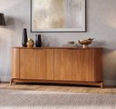 Ver imagem 1 de Buffet Aparador Curvo em MDF 4 Portas 160cm com Pés em Madeira Maciça Serena