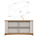 Ver imagem 5 de Buffet Aparador Curvo em MDF 4 Portas 160cm com Pés em Madeira Maciça Serena