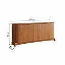 Ver imagem 5 de Buffet Aparador Curvo em MDF 4 Portas 160cm Ype Serena