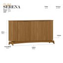 Ver imagem 3 de Buffet Aparador Curvo em MDF 4 Portas 160cm com Pés em Madeira Maciça Serena