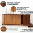 Ver imagem 4 de Buffet Aparador Curvo em MDF 4 Portas 160cm Ype Serena
