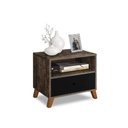 Ver imagem 3 de Mesa de Cabeceira Retro Castani com Preto Brunei