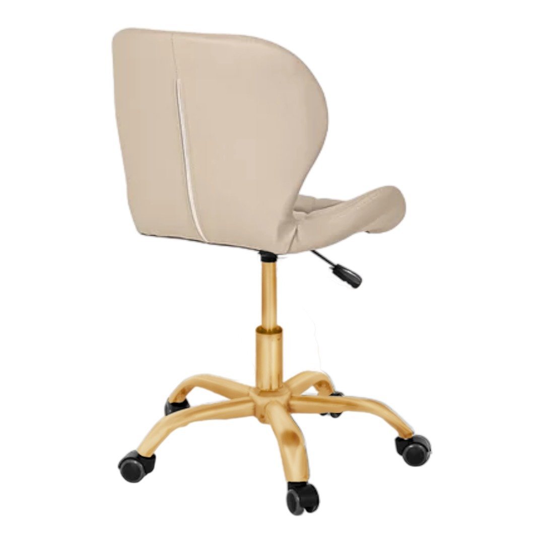 Cadeira Secretária Branca Base Giratória Cinza 1 Ano Garanti