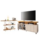 Ver imagem 1 de Rack Bancada Rivera 1.3 com Aparador Infinity Off White Cinamomo – Hb Móveis
