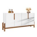 Ver imagem 1 de Buffet Aparador 4 Portas Sala de Jantar Nay C14 Branco/cedro - Mpozenato