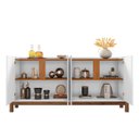 Ver imagem 3 de Buffet Aparador 4 Portas Sala de Jantar Nay C14 Branco/cedro - Mpozenato