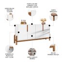 Ver imagem 4 de Buffet Aparador 4 Portas Sala de Jantar Nay C14 Branco/cedro - Mpozenato