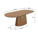 Ver imagem 2 de Mesa de Jantar Roma Oblongo 6 Lugares Oval Laminado 160x90cm Amêndoa