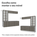 Ver imagem 6 de Estante Sala de Estar com Rack + Cristaleira 230cm Branco/cinza Vik Madesa 01