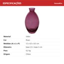 Ver imagem 6 de Vaso Garrafa Decorativo de Vidro Roxo 12x7x7cm Enfeite Sala Mesa Estante Flores