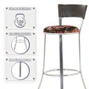 Ver imagem 4 de Jogo de Mesa Bistrô com Tampo de Vidro Redondo 4 Banquetas em Alumínio e Fibra Sintética Argila