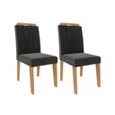 Ver imagem 1 de Cadeira Sala de Jantar Paola Kit 2 Un Nature/Suede Chumbo - Cimol