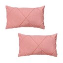 Ver imagem 1 de Kit 2 Capas para Almofada Drapeada em Veludo Retangular Rose