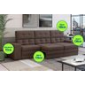 Sofá Jobim Plus 2,30m Assento Retrátil/Reclinável Suede Marrom XFlex Sofás - 2