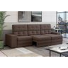 Sofá Jobim Plus 2,30m Assento Retrátil/Reclinável Suede Marrom XFlex Sofás - 1