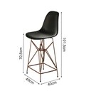 Ver imagem 3 de Jogo Mesa Bistrô Eames Vidro 60Cm 3 Banquetas Preta Base Ferro Cobre - Cor: Branco