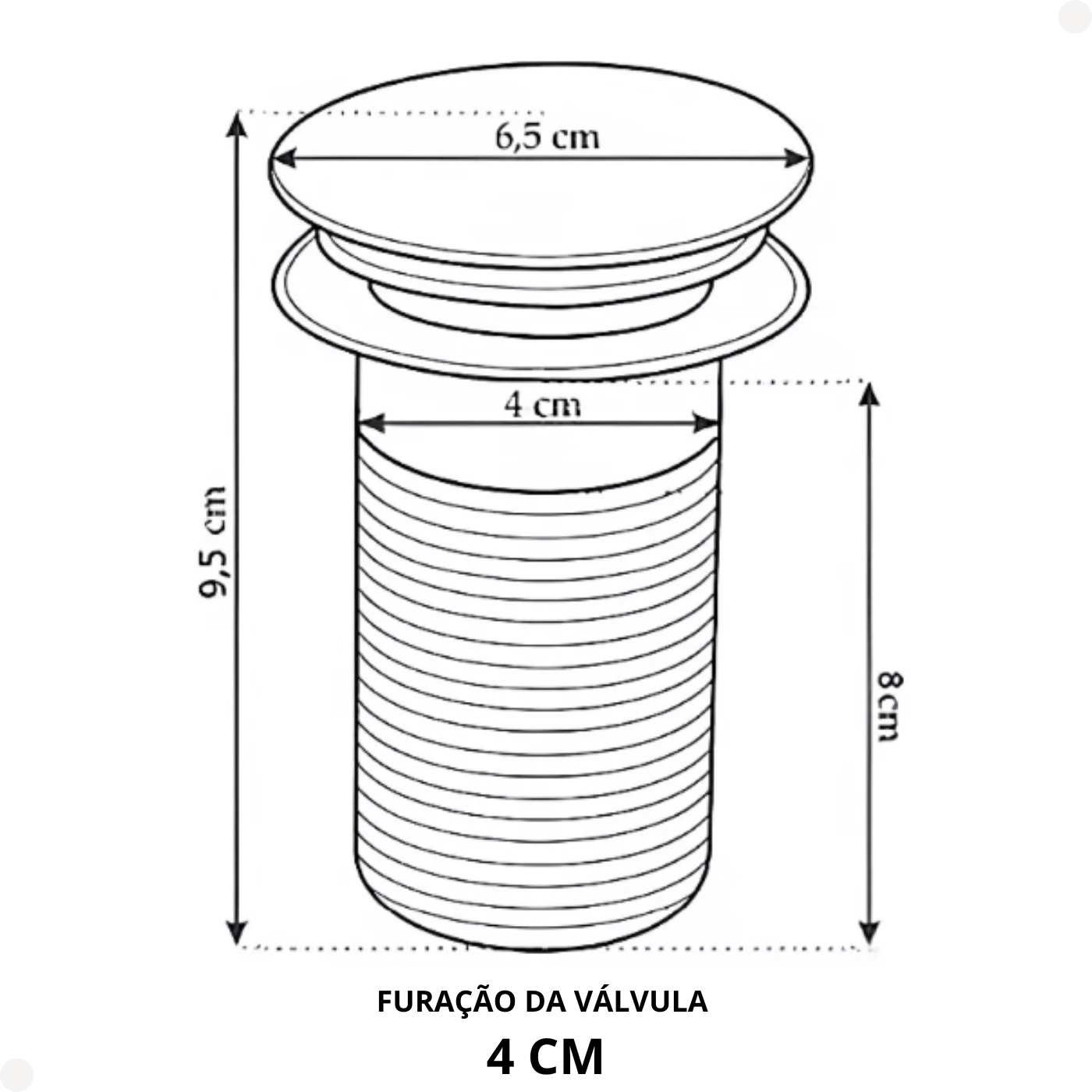 Válvula Ralo Click Pop Up Luxo Inteligente para Cuba Dourado - 3