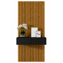Ver imagem 1 de Aparador Suspenso 90cm com Painel Ripado MDF Decorativo Sala:Preto