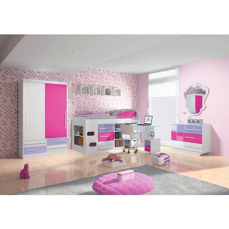 Cama Sleep Teen - Santos Andirá - Branco / Fucsia / Lilas - 2