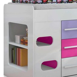 Cama Sleep Teen - Santos Andirá - Branco / Fucsia / Lilas - 3