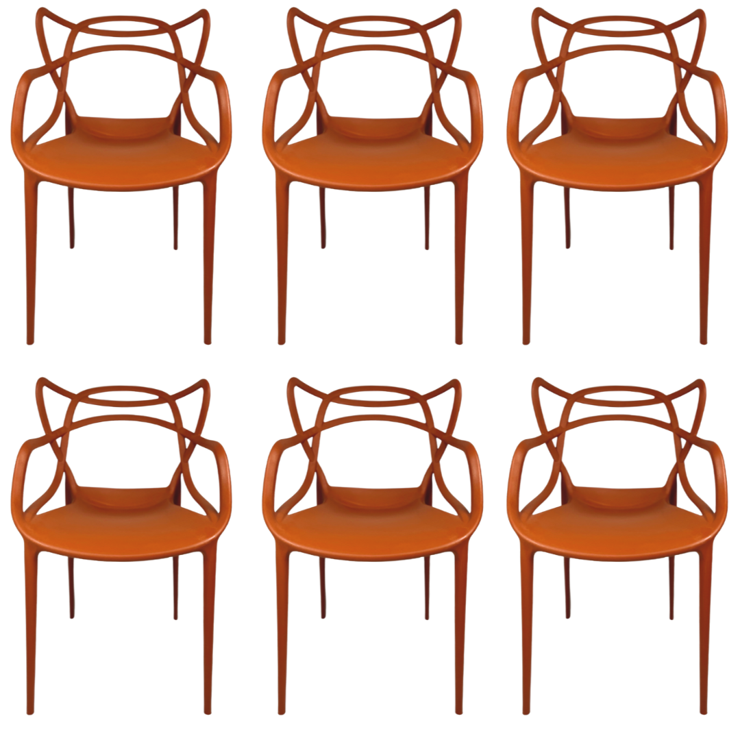 Cadeira Allegra Top Chairs Terracota - kit com 6