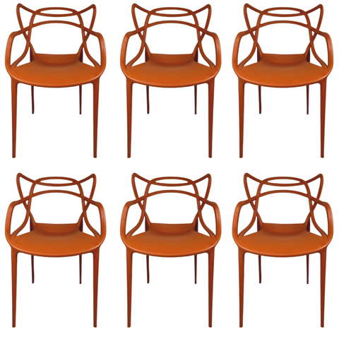 Cadeira Allegra Top Chairs Terracota - Kit com 6