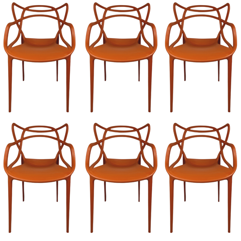 Cadeira Allegra Top Chairs Terracota - Kit com 6